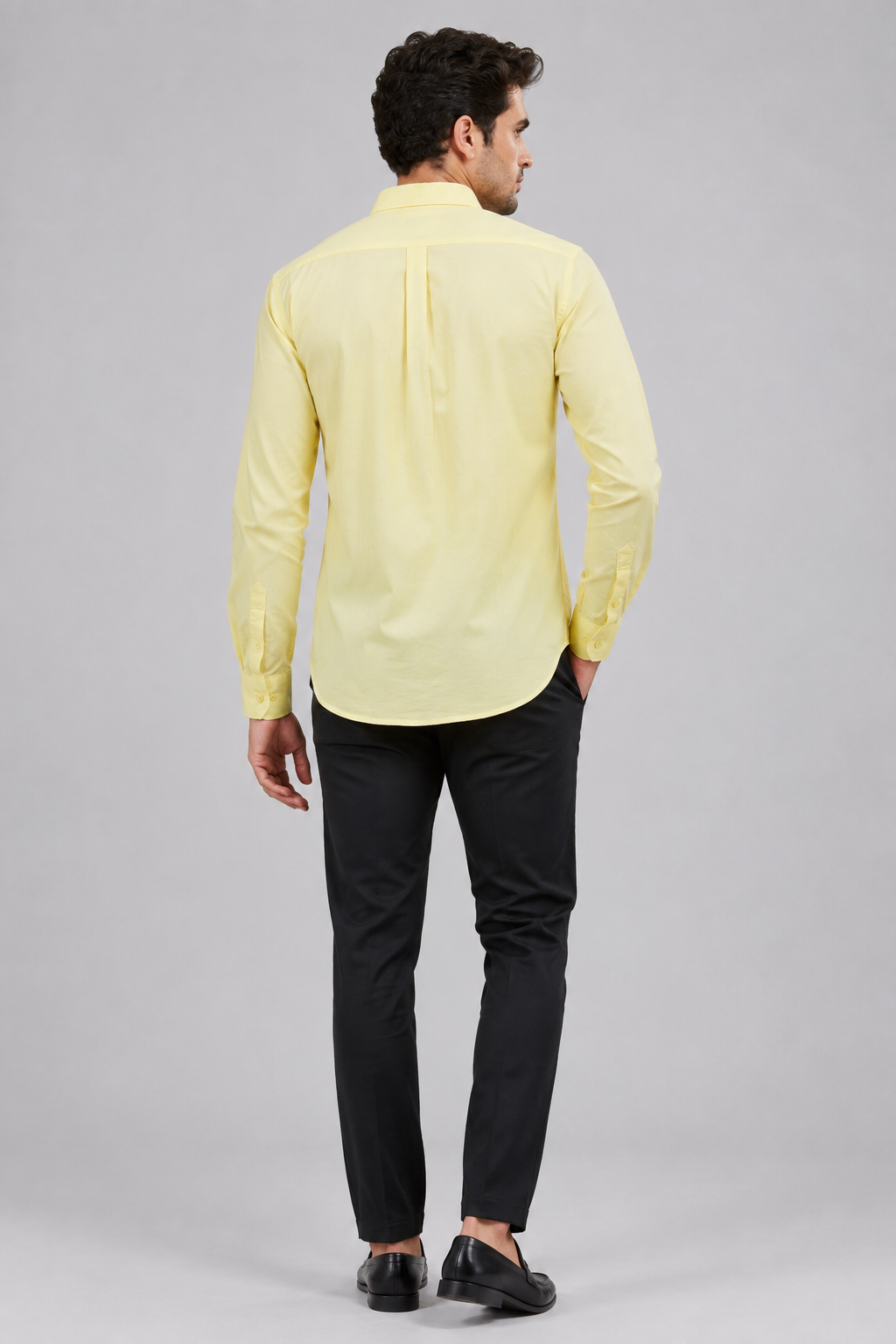 Men’s Sunshine Yellow Fil-à-Fil Textured Shirt