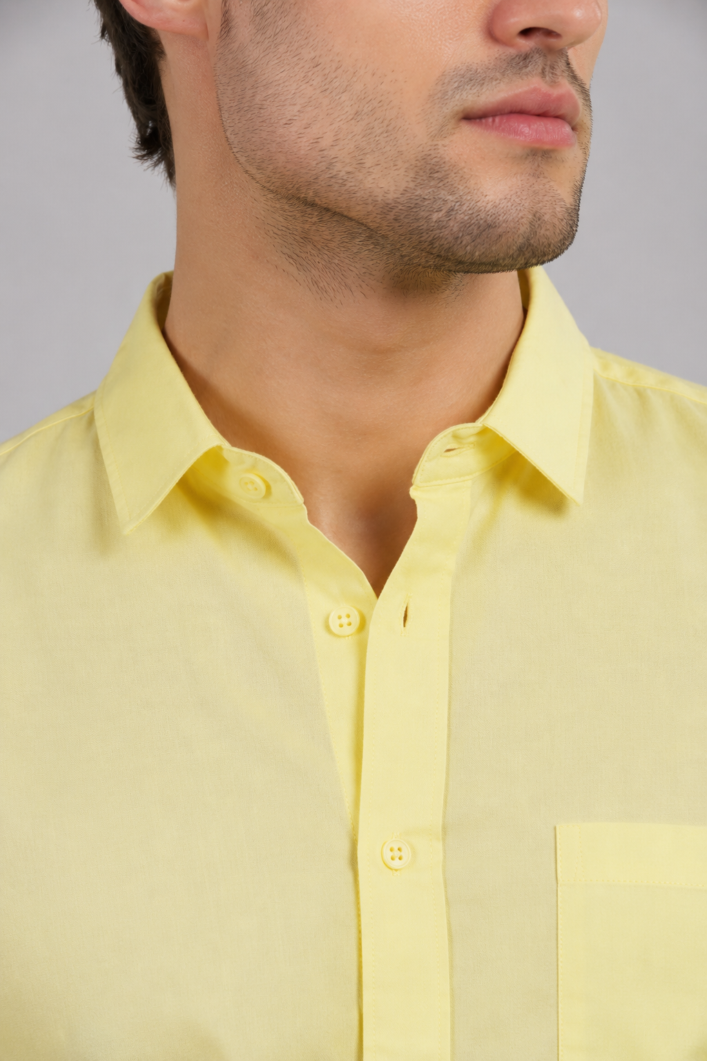 Men’s Sunshine Yellow Fil-à-Fil Textured Shirt