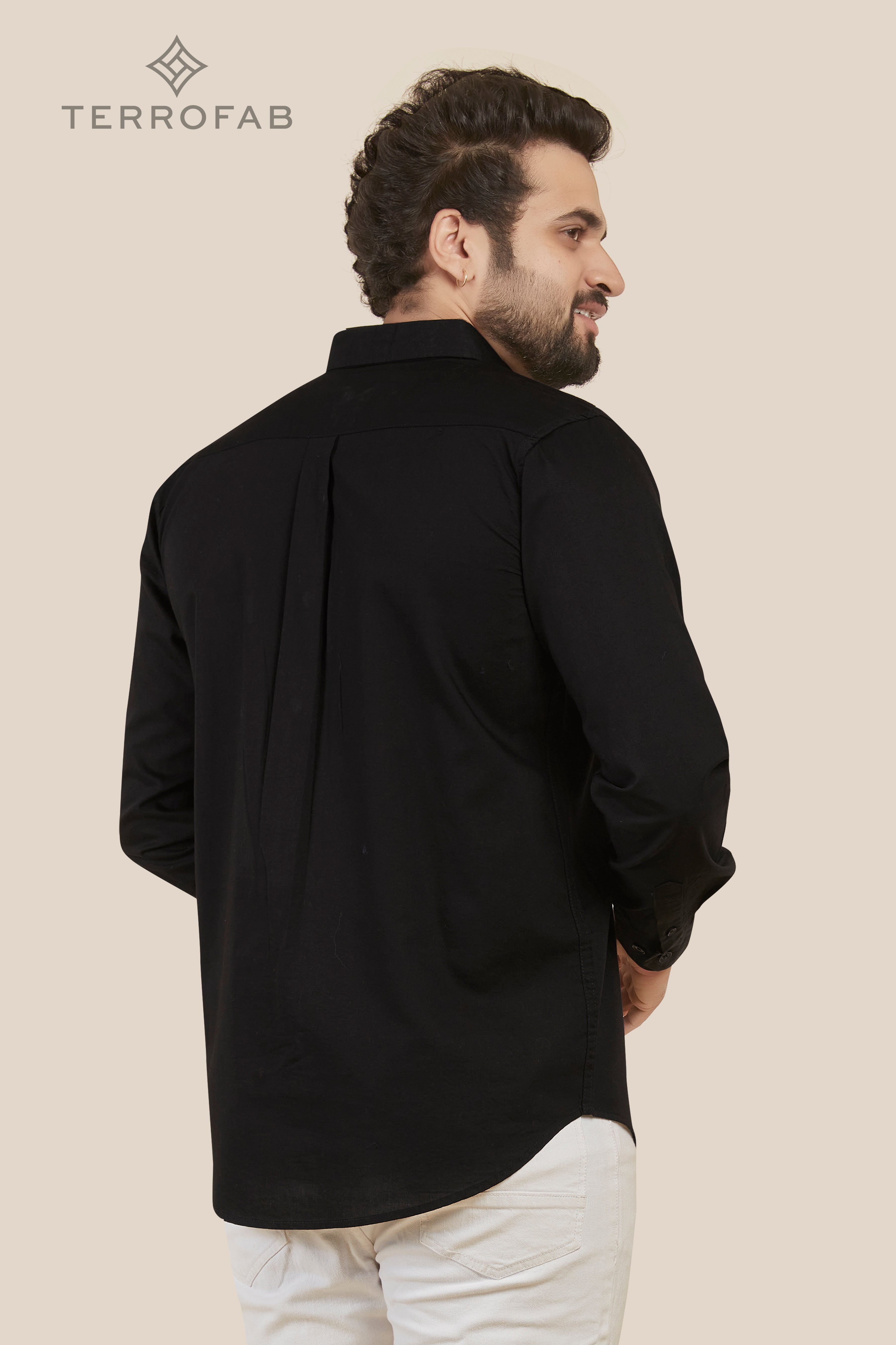 Men’s Midnight Black Essential Cotton Shirt