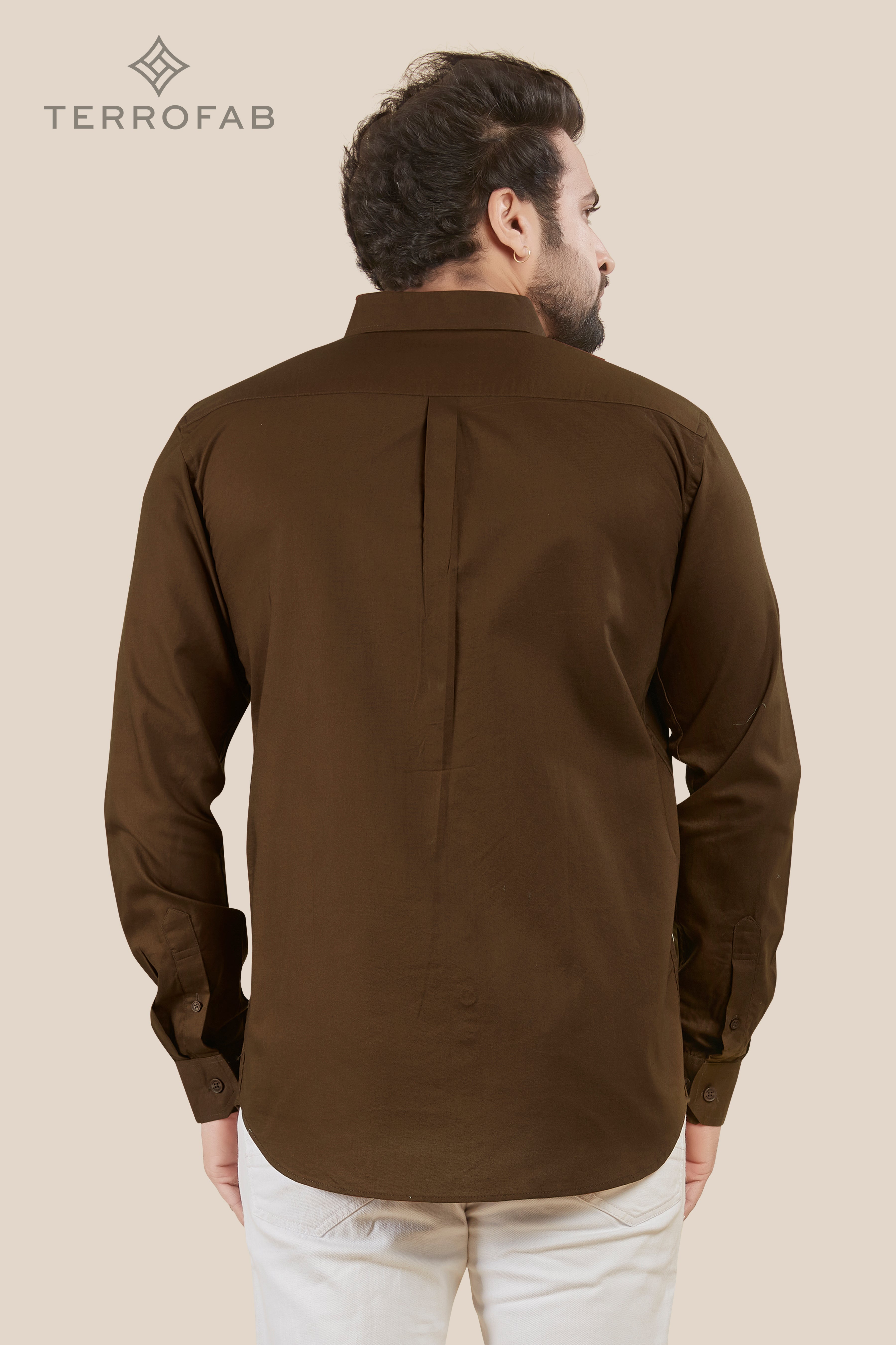 Men’s  Chocolate Solid Luxury Cotton Shirt