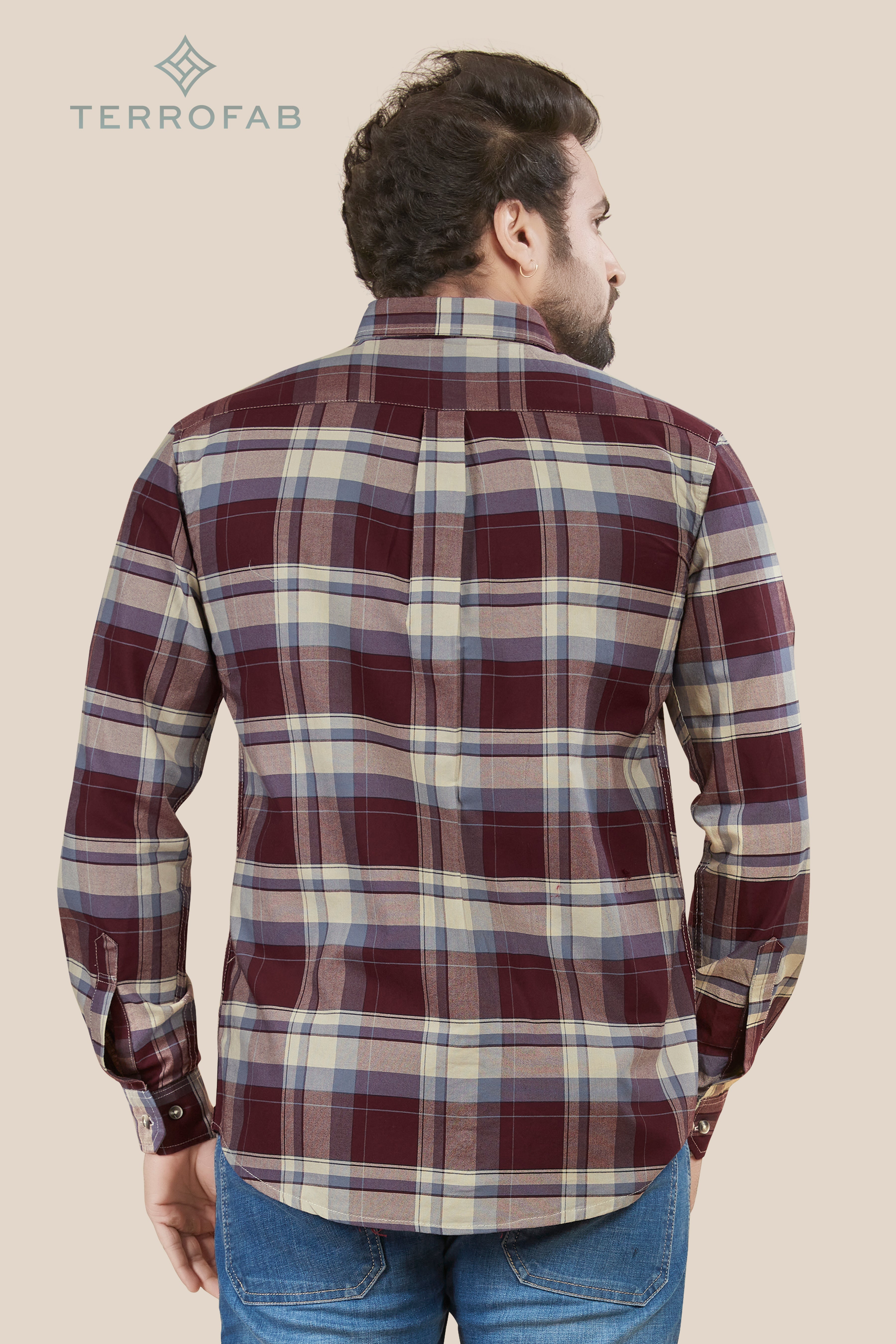Men’s Burgundy & Navy Heritage Plaid Shirt