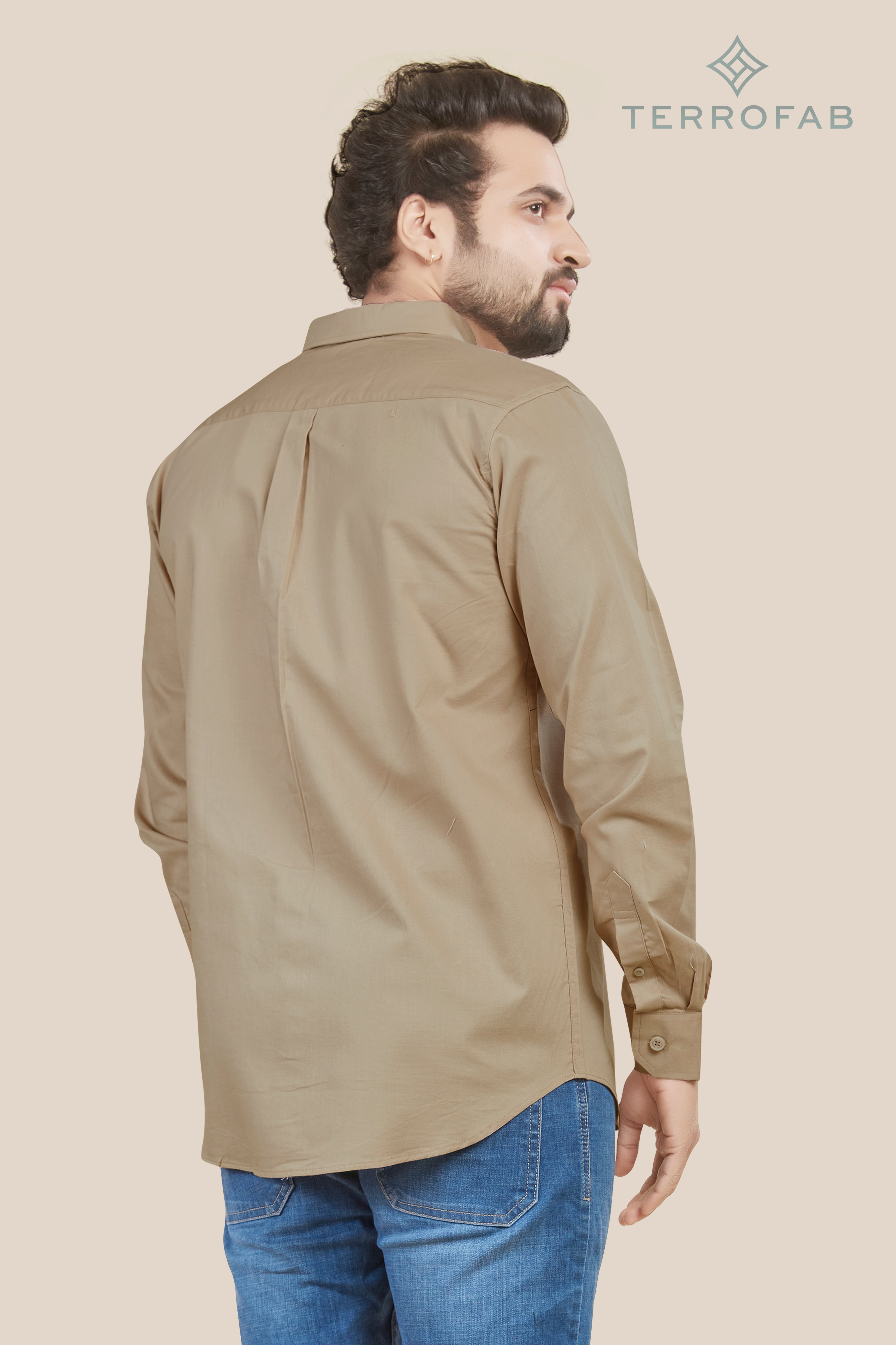 Men’s Warm Taupe Essential Luxury Cotton Shirt