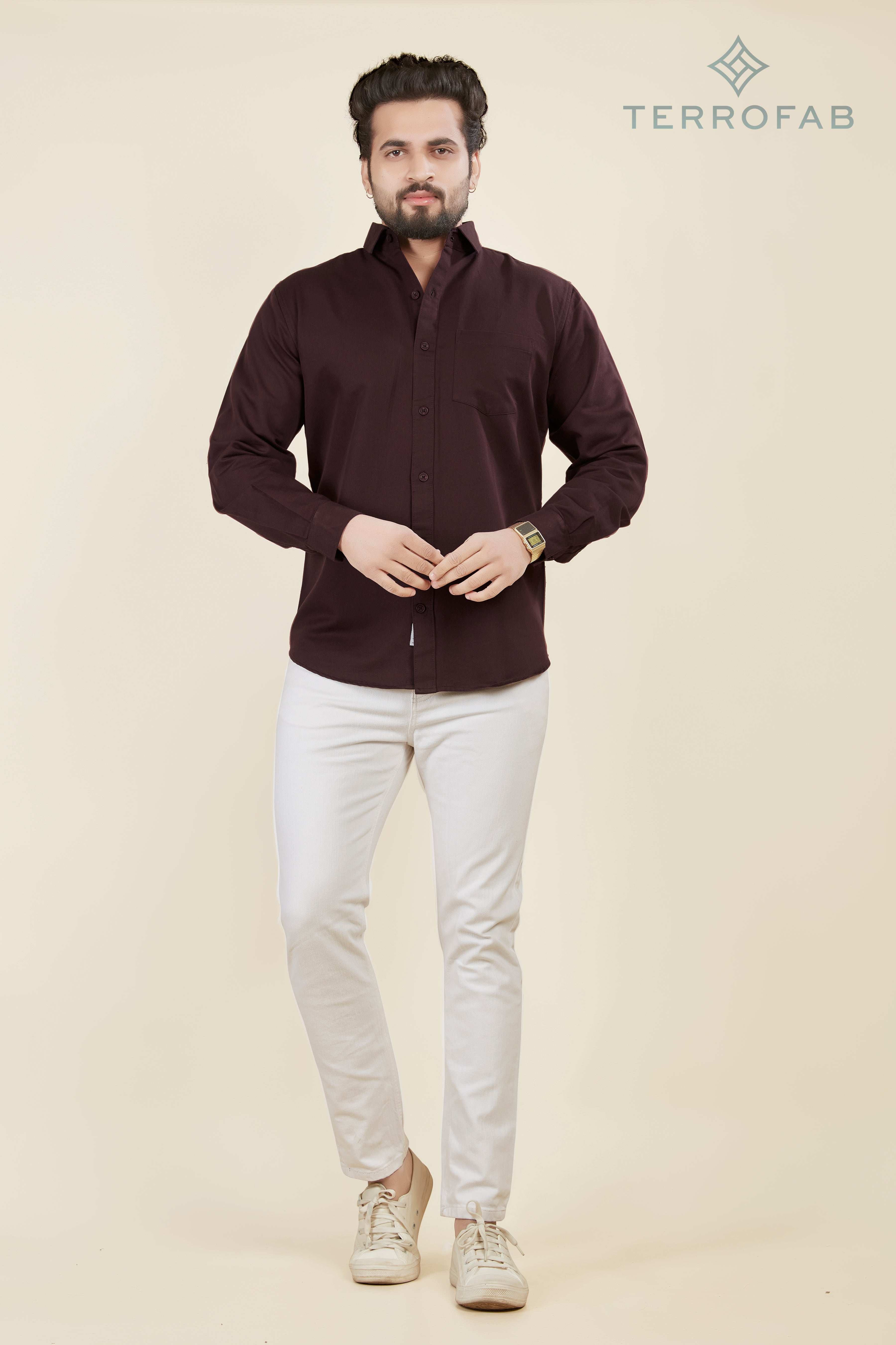 Men’s Deep Mahogany Premium Cotton Shirt