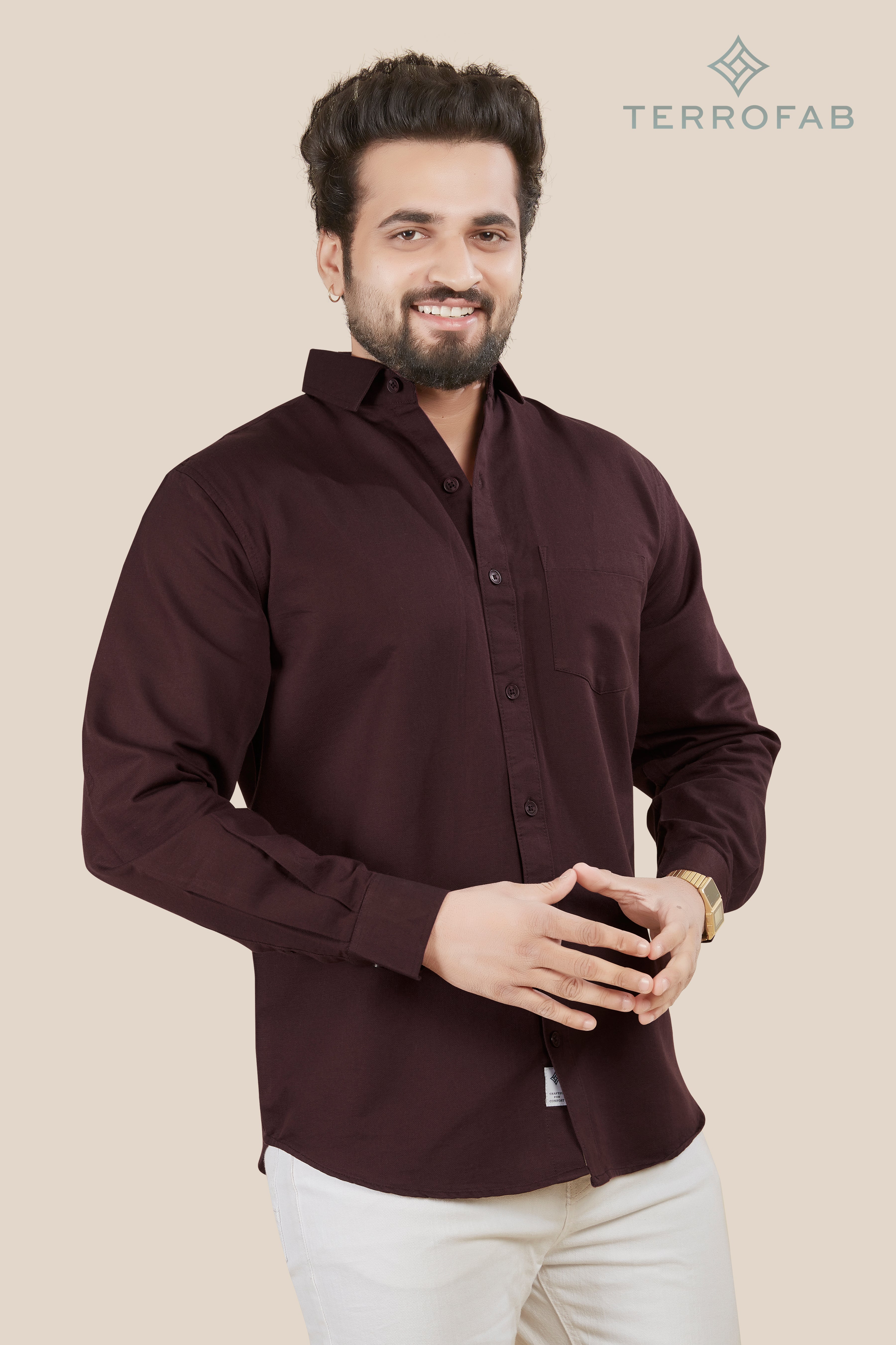 Men’s Deep Mahogany Premium Cotton Shirt