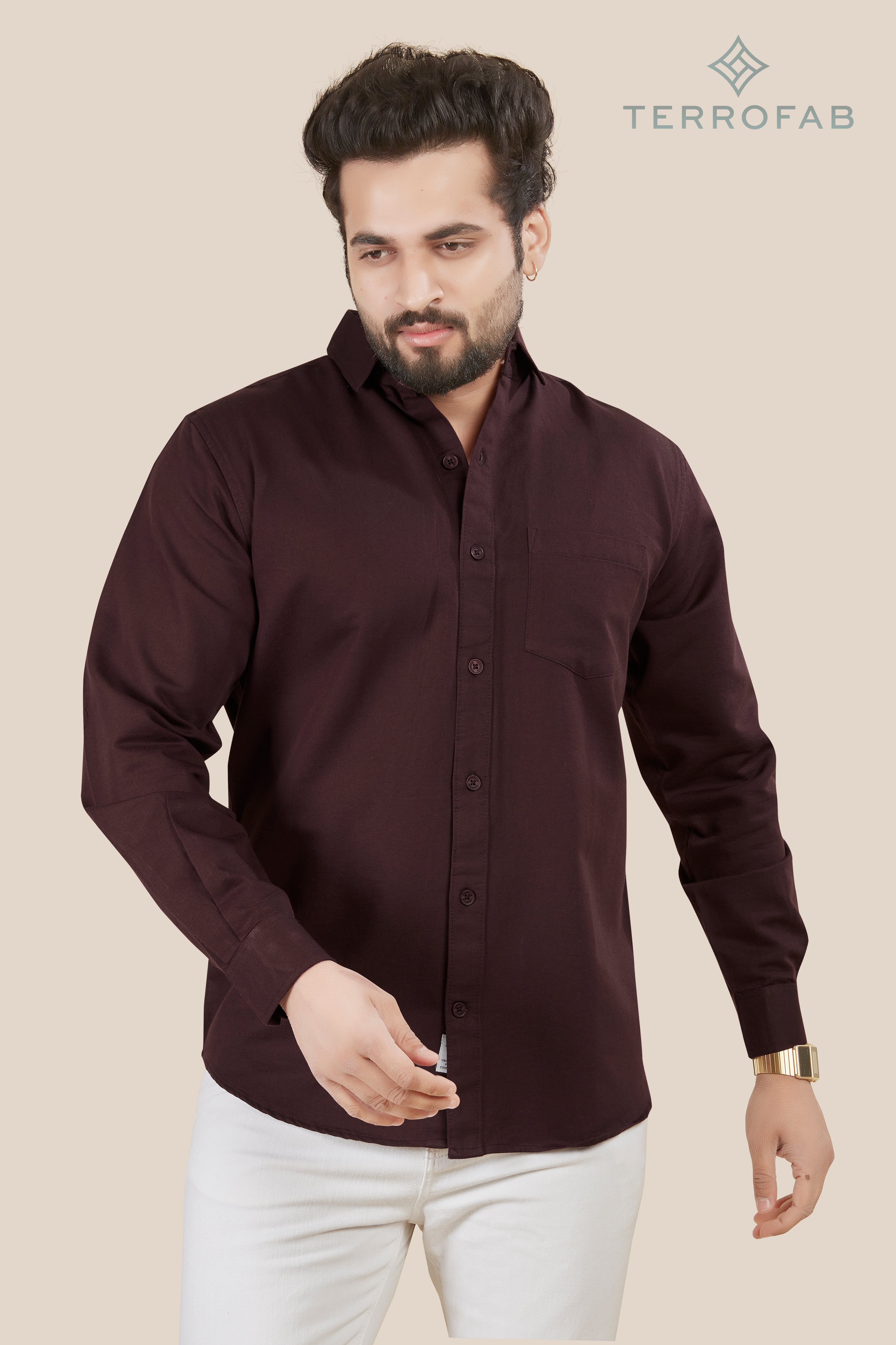 Men’s Deep Mahogany Premium Cotton Shirt