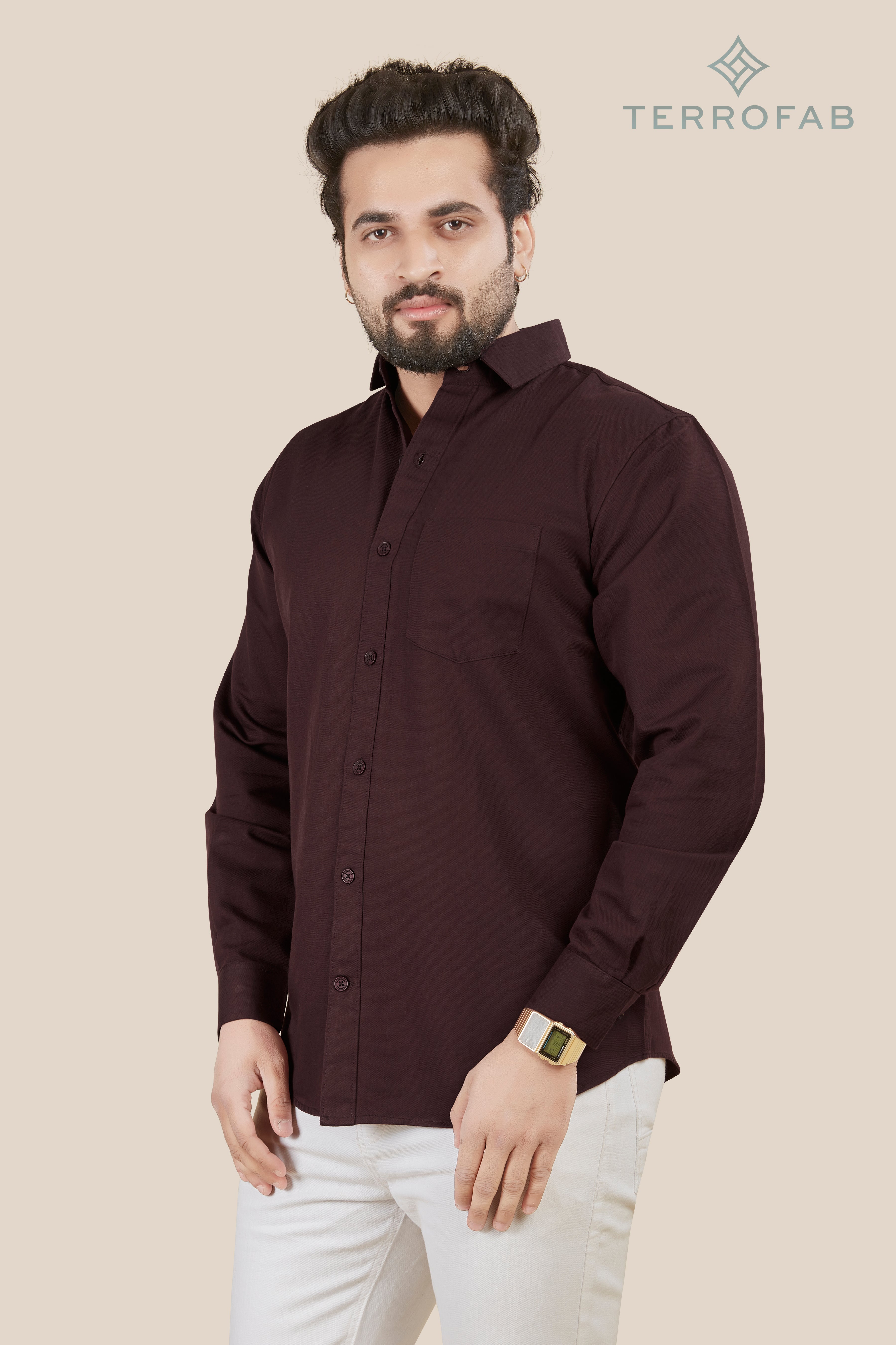 Men’s Deep Mahogany Premium Cotton Shirt