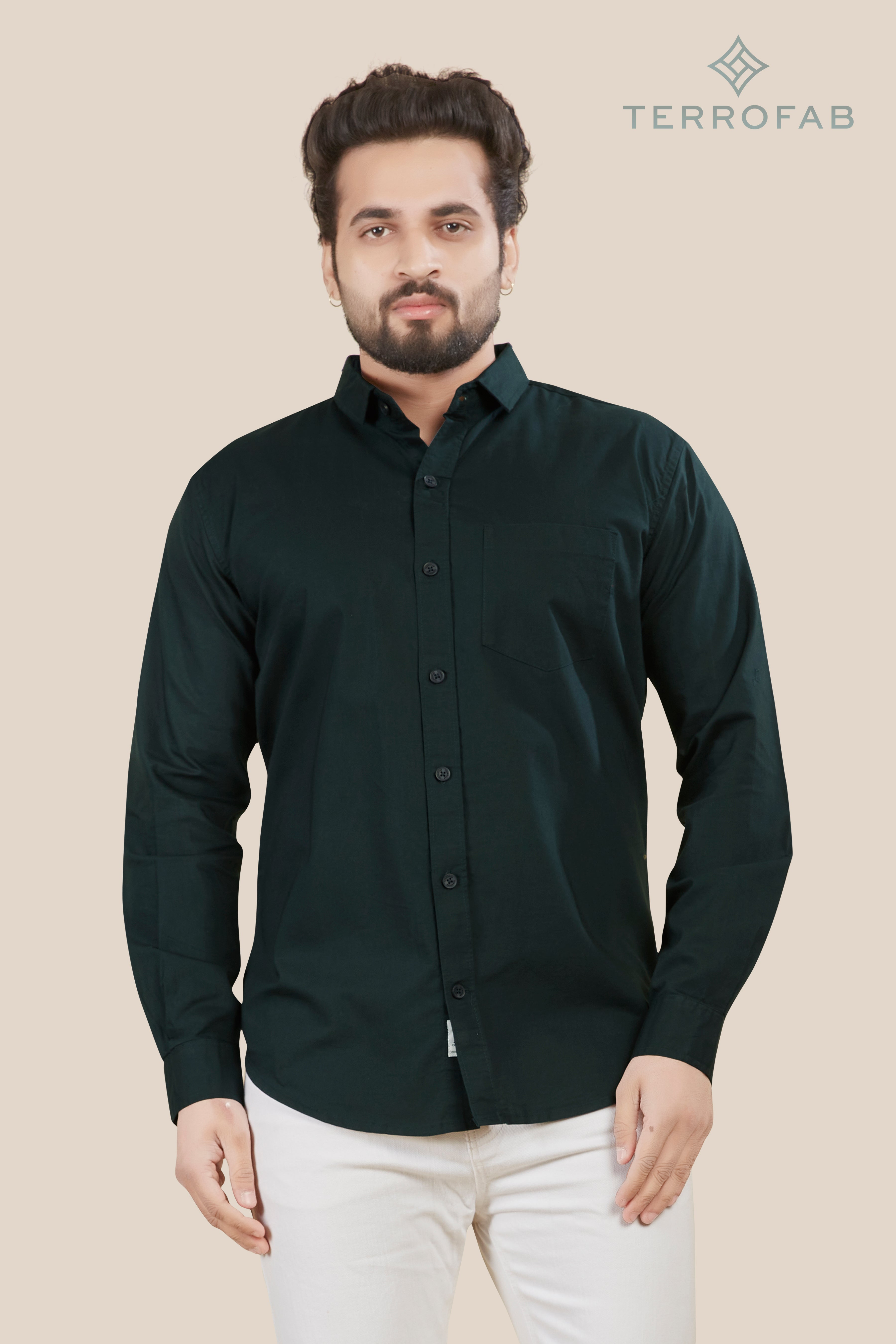 Men’s Deep Forest Teal Premium Cotton Shirt