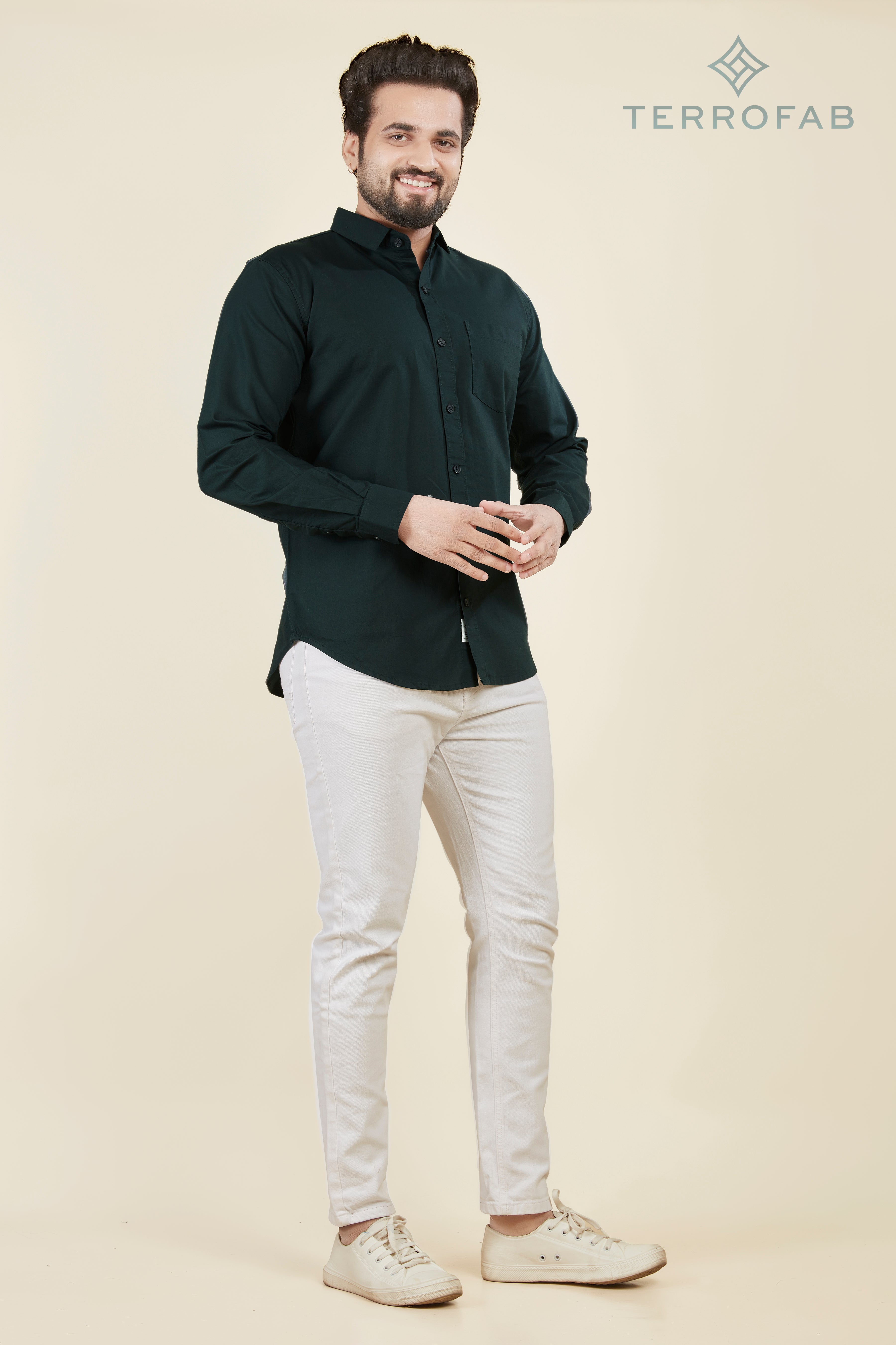 Men’s Deep Forest Teal Premium Cotton Shirt