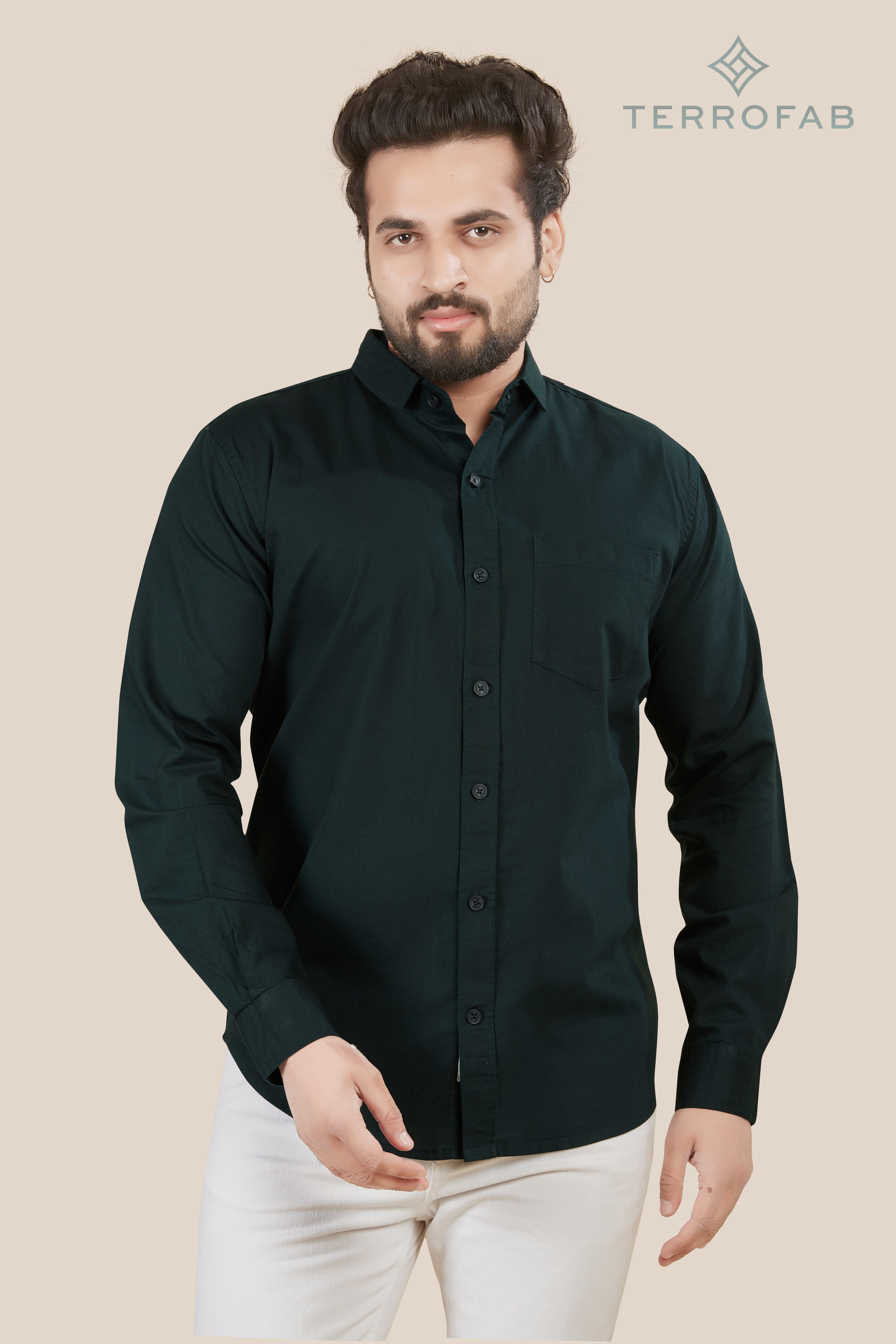 Men’s Deep Forest Teal Premium Cotton Shirt