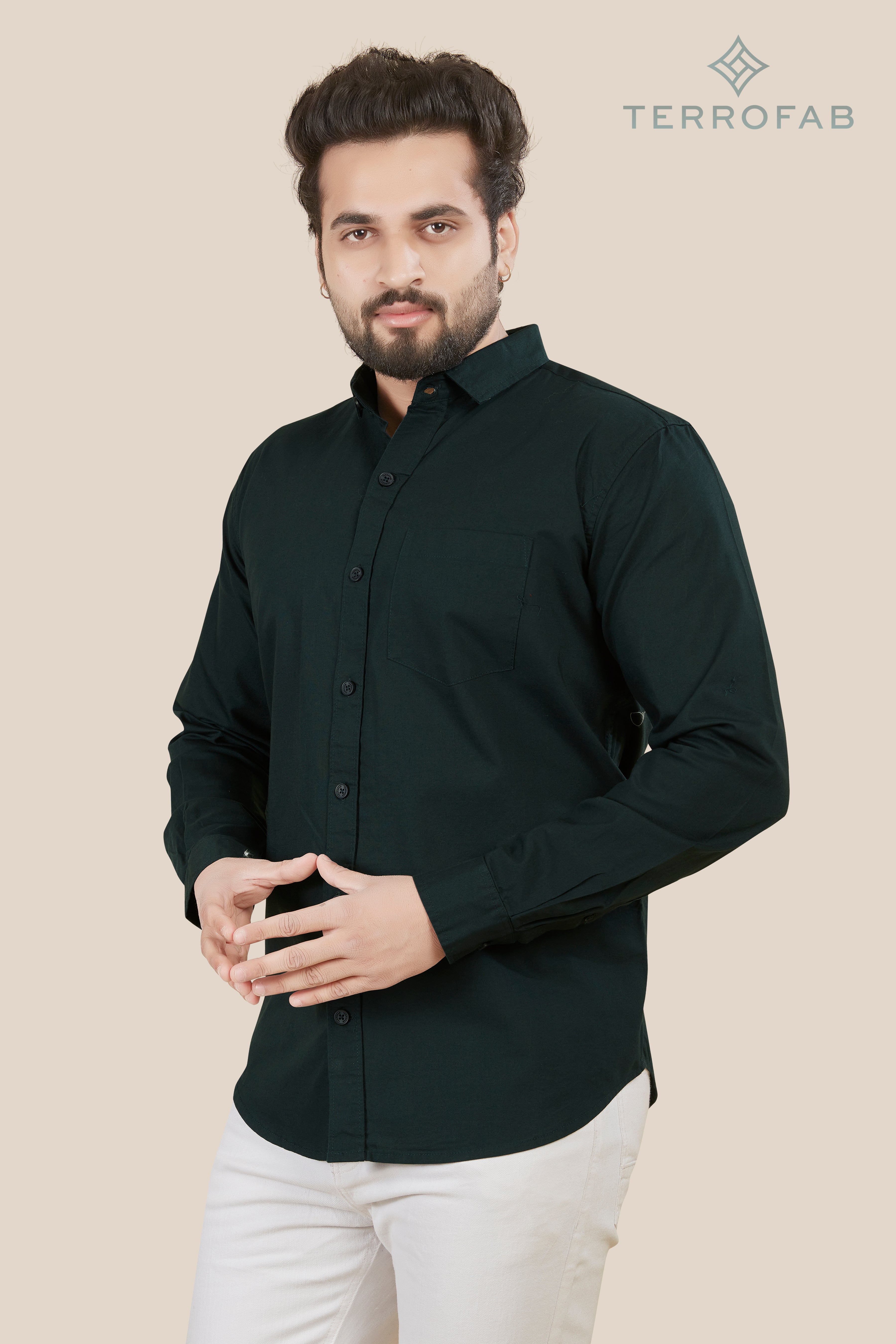 Men’s Deep Forest Teal Premium Cotton Shirt