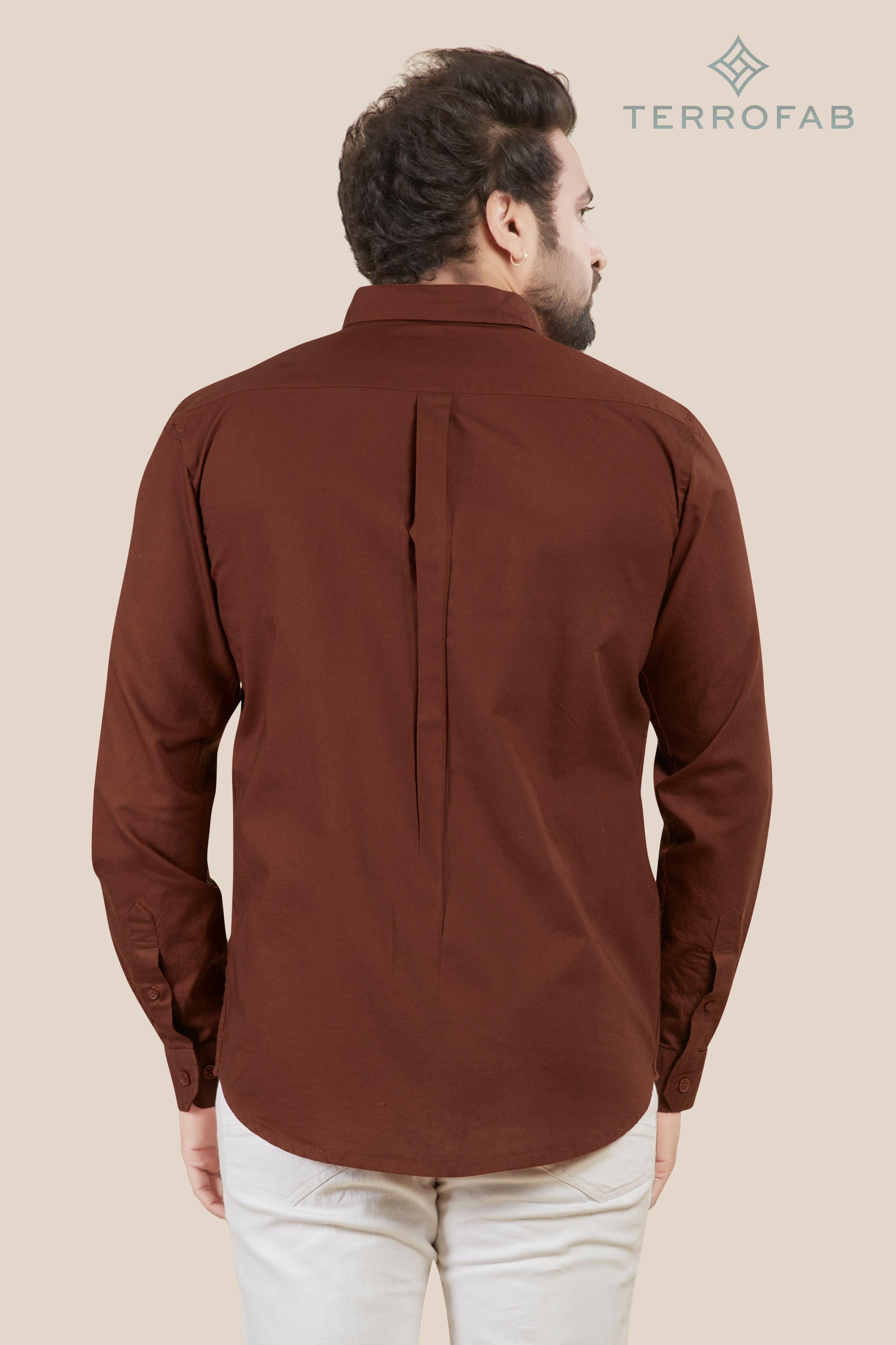 Men’s Roasted Coffee Solid Premium Cotton Shirt