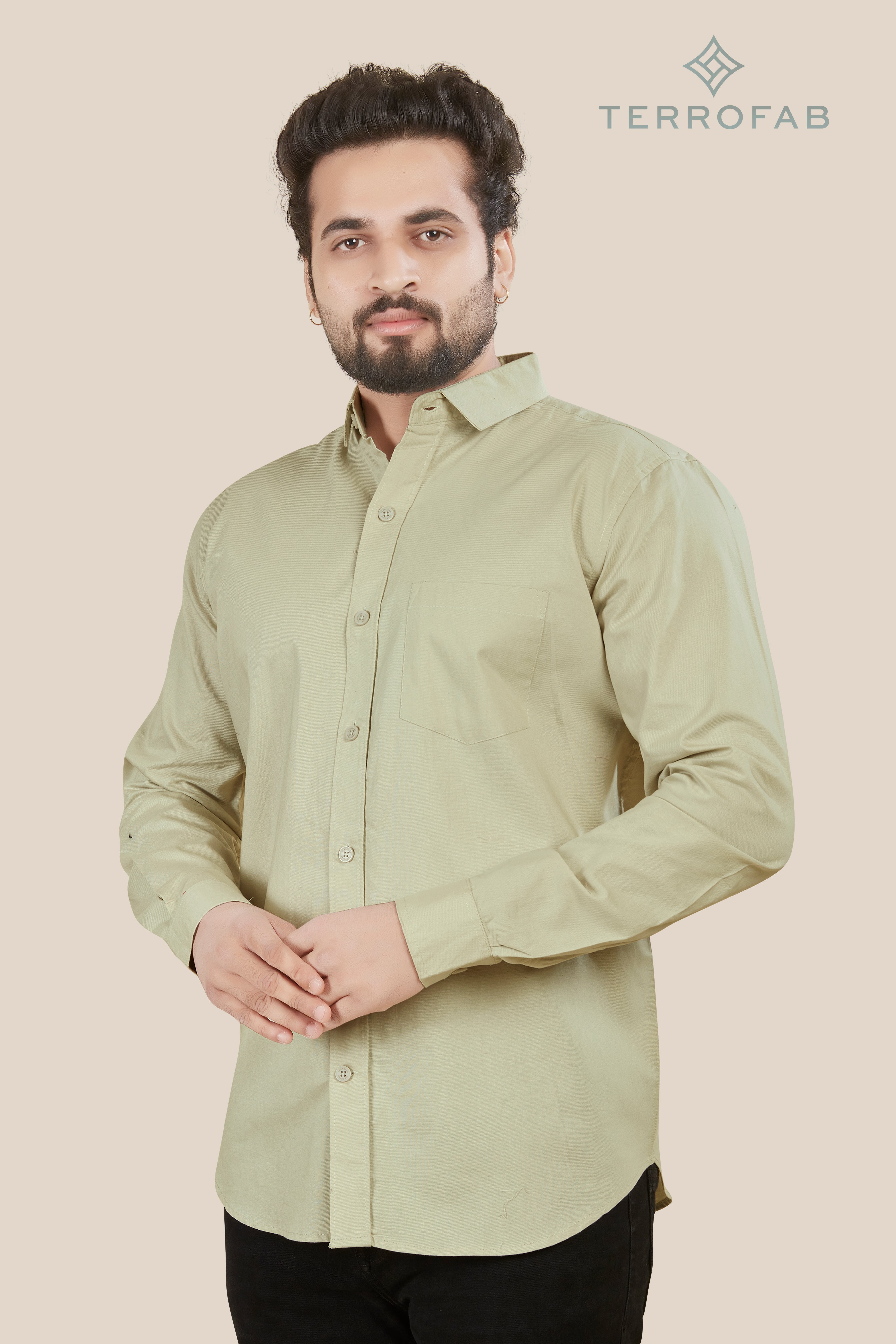 Men’s Pistachio Green Smooth Cotton Shirt