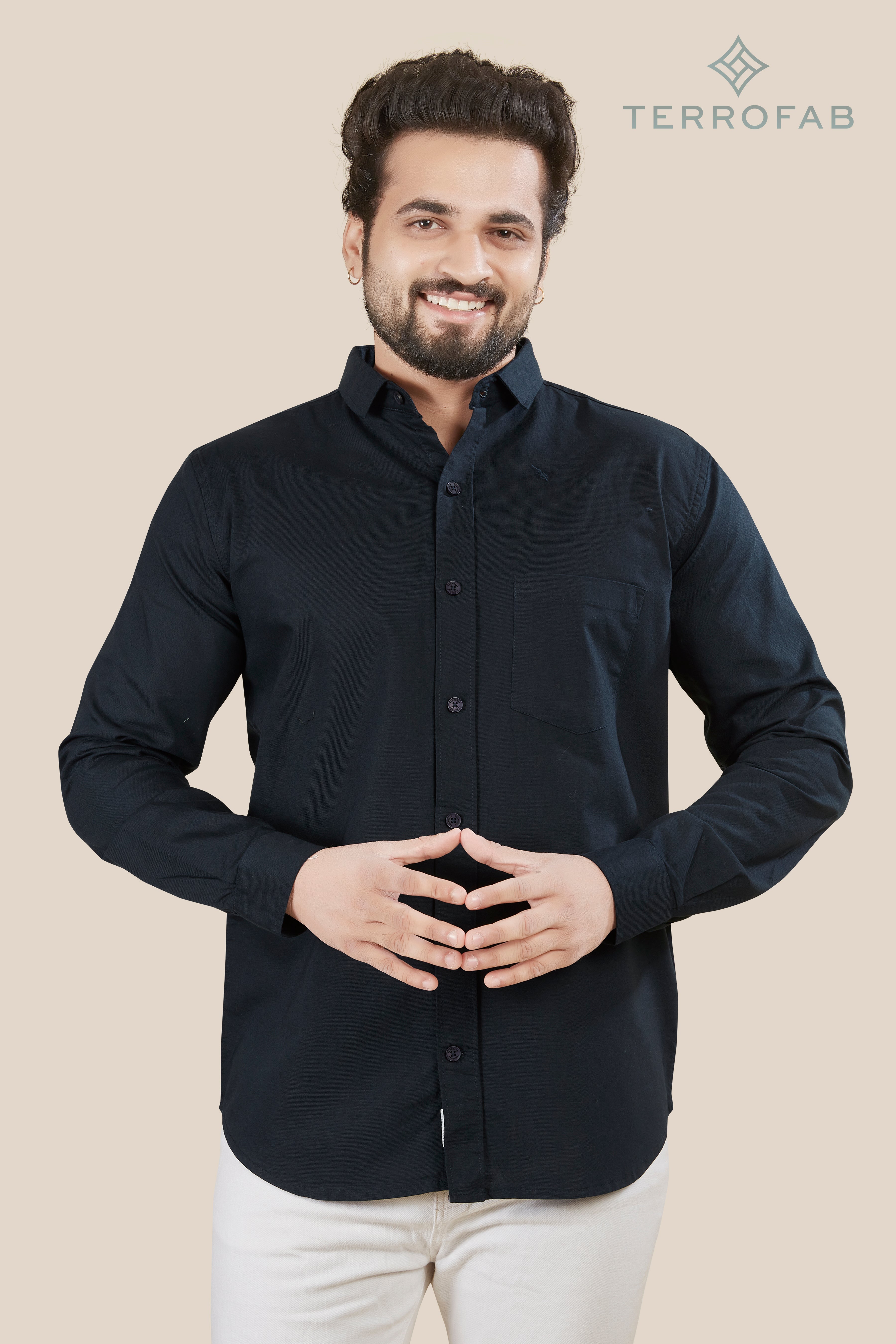 Men’s Deep Navy Blue Fine-Cotton Shirt