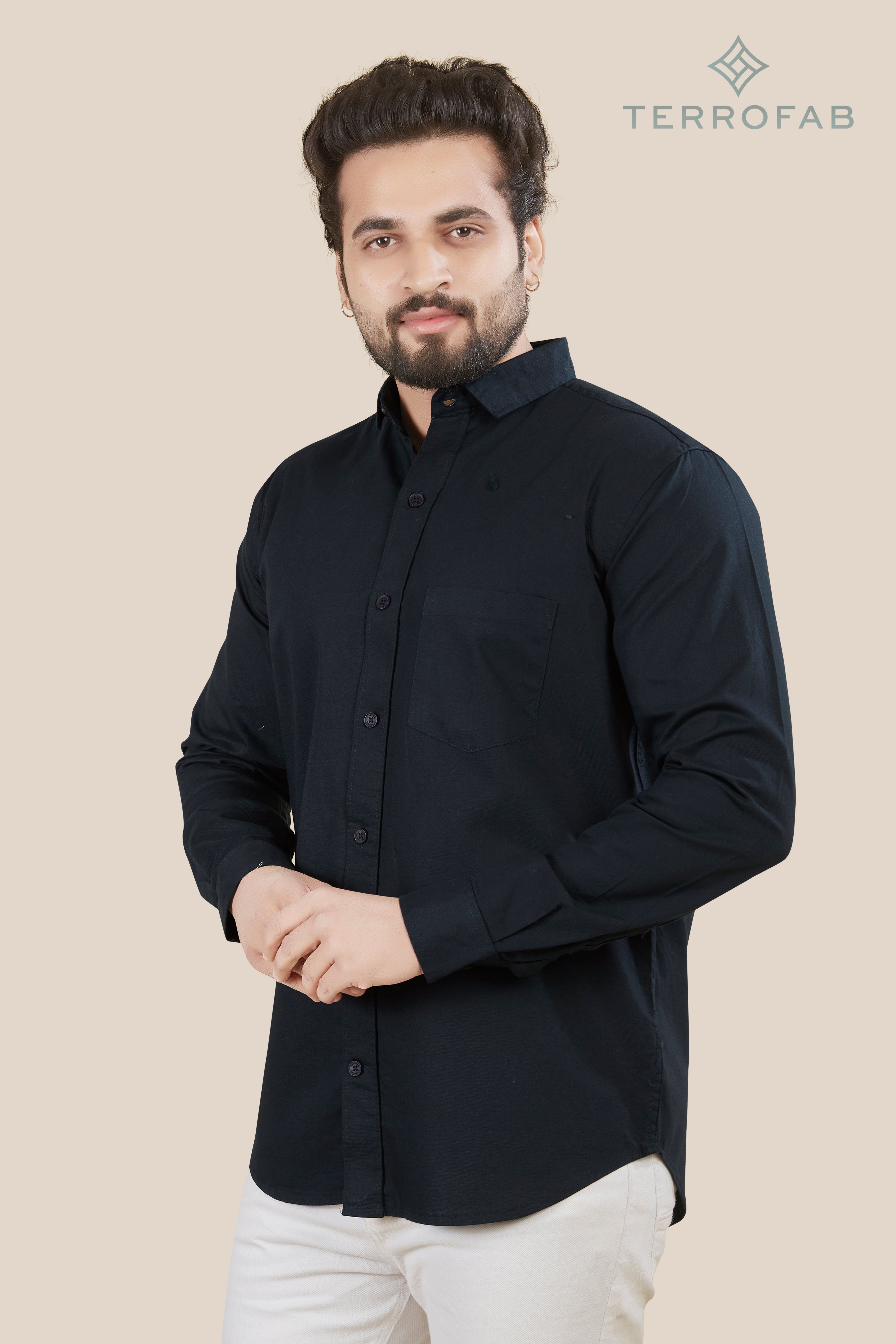 Men’s Deep Navy Blue Fine-Cotton Shirt