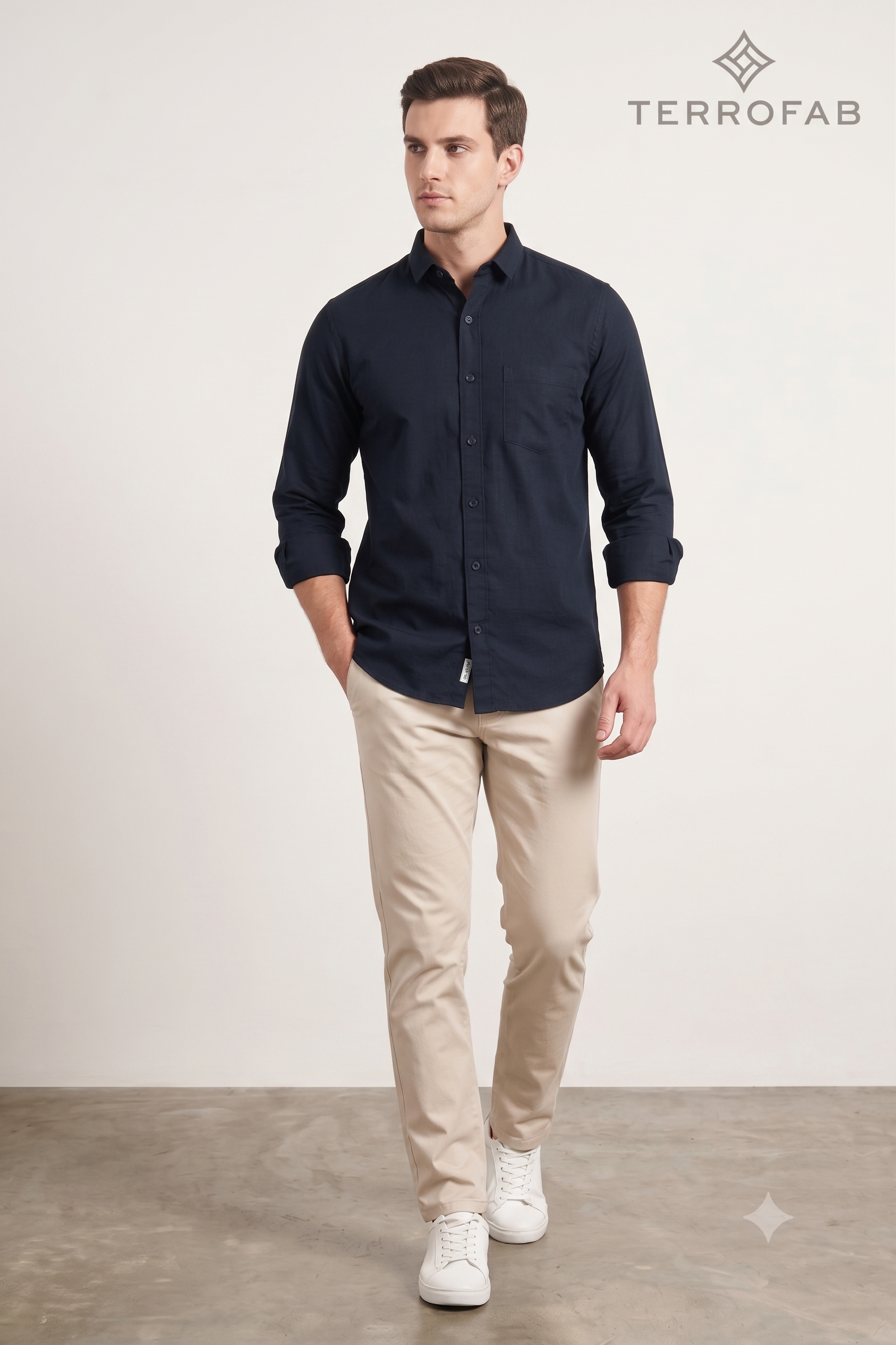 Men’s Midnight Black Essential Cotton Shirt
