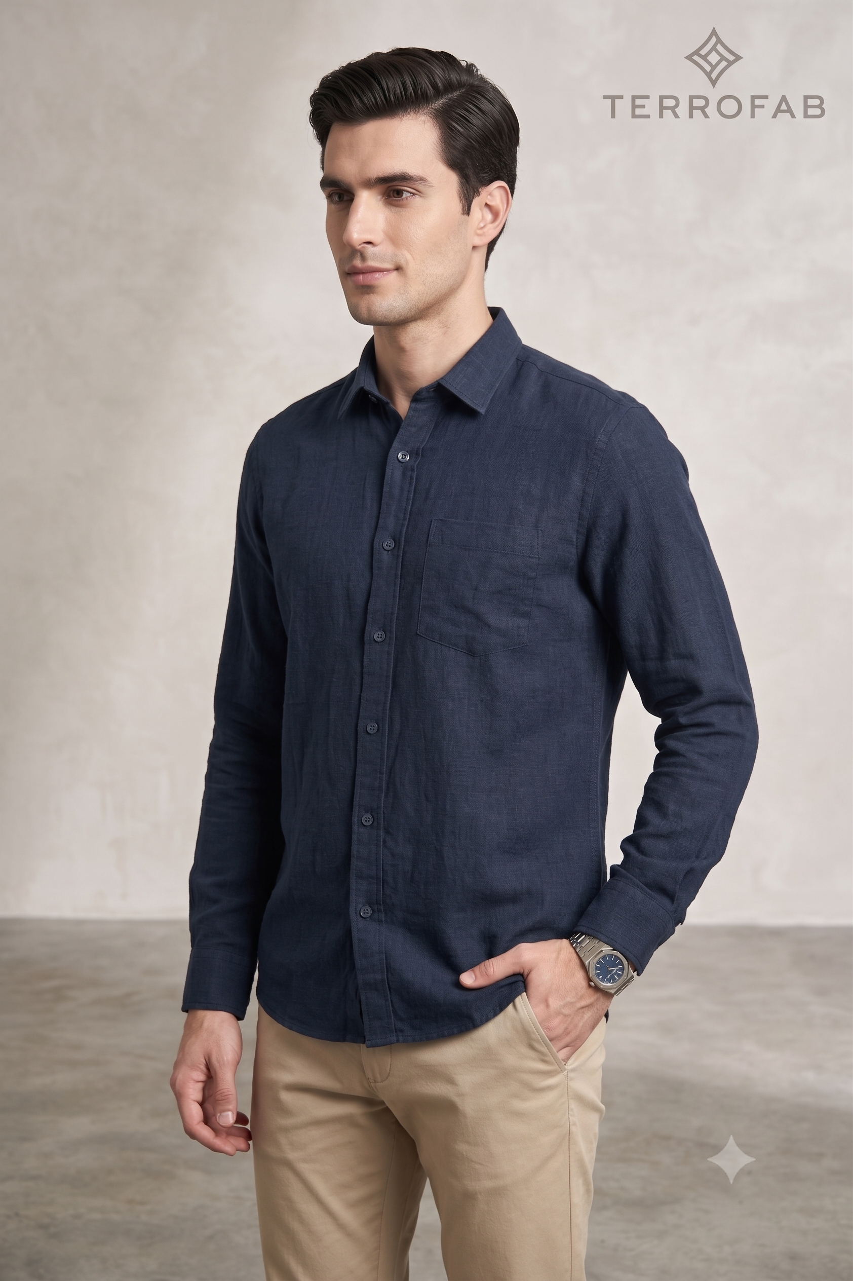 Men’s Midnight Black Essential Cotton Shirt