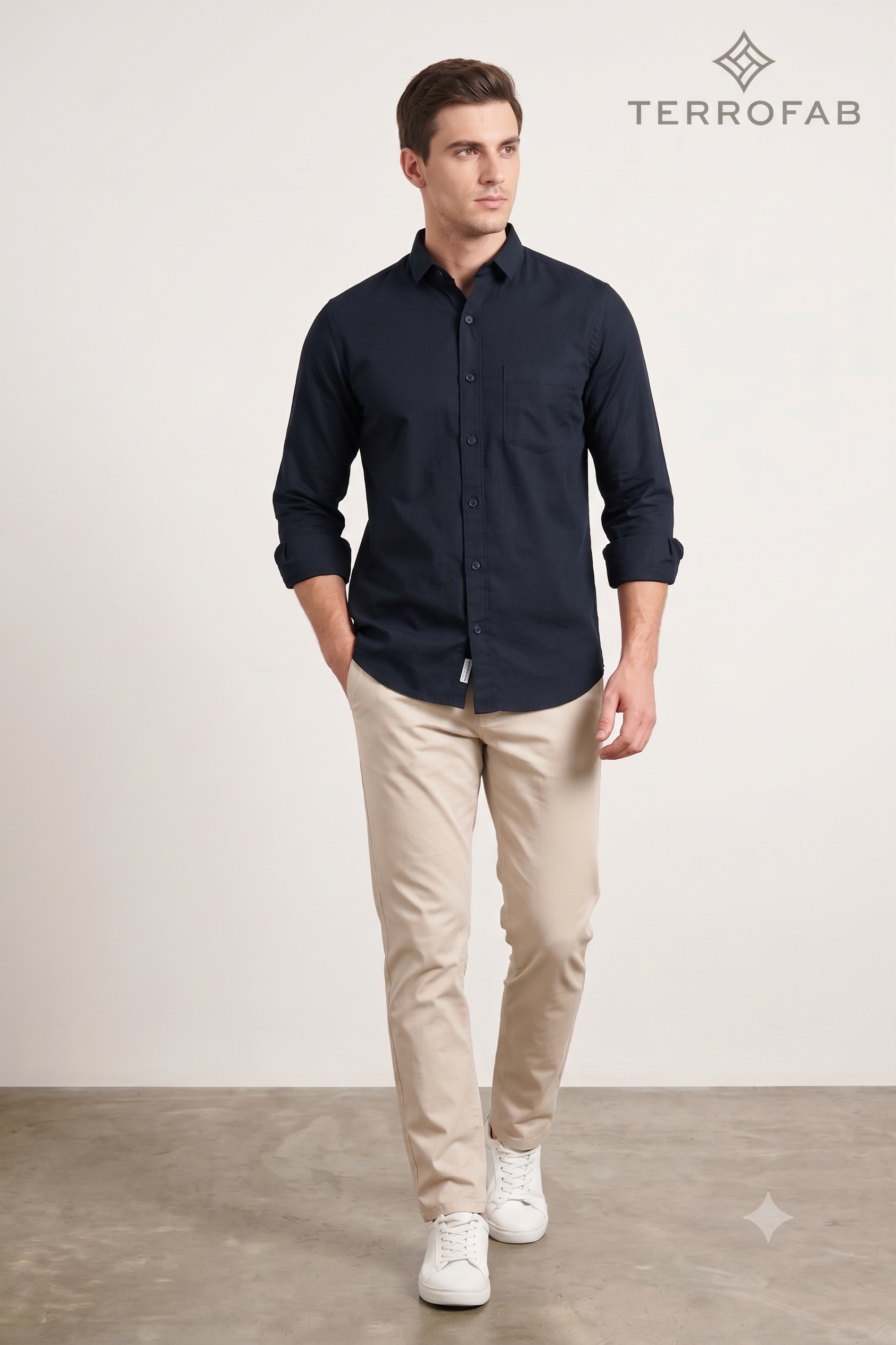 Men’s Midnight Black Essential Cotton Shirt